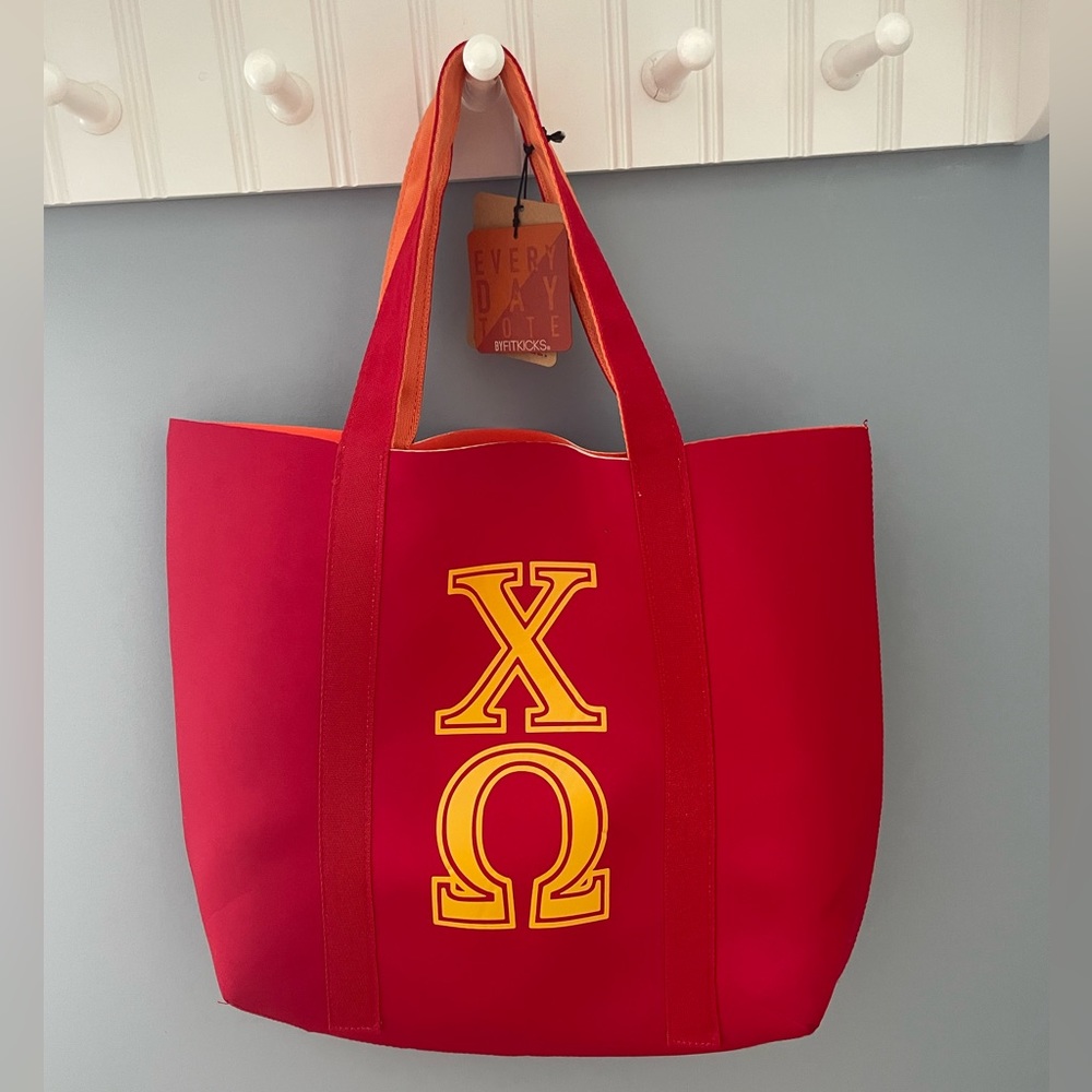 CHI OMEGA FITKICKS Reversible Tote Bag NWT